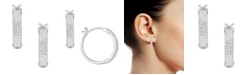 Macy's 1/2 ct. t.w. Round Shape Diamond Hoop Earring in Sterling Silver